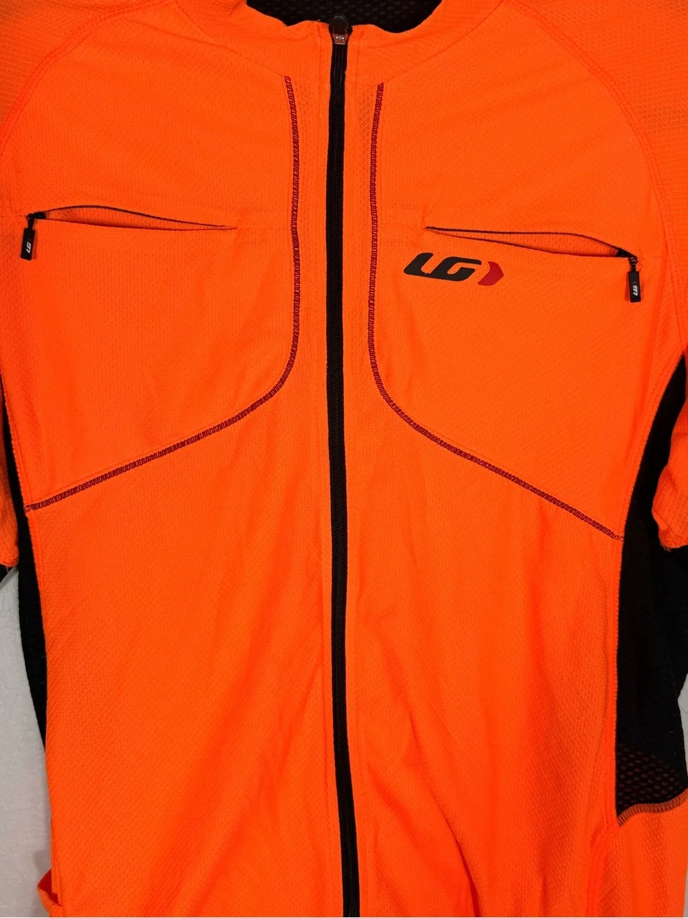 LOUIS GARNEAU Men’s High-Visibility Orange Performance Cycling Jacket